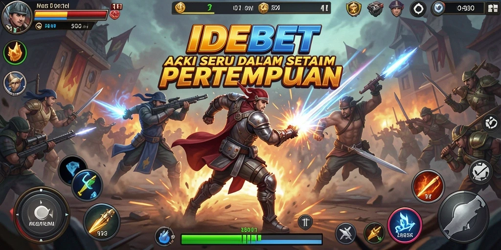 Tampilan gameplay menegangkan dari IDEBET saat karakter bertempur di arena.