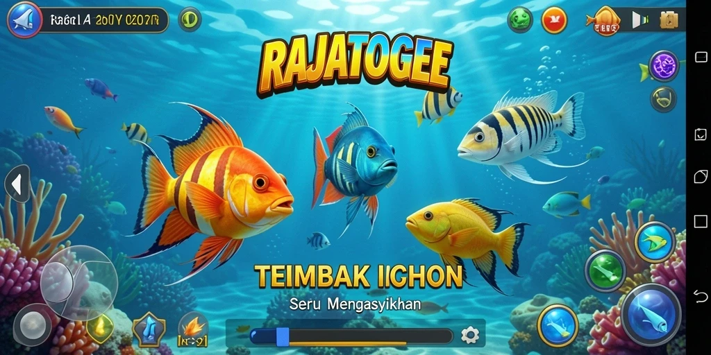 Tampilan permainan Tembak Ikan yang mendebarkan di RAJATOGEL.