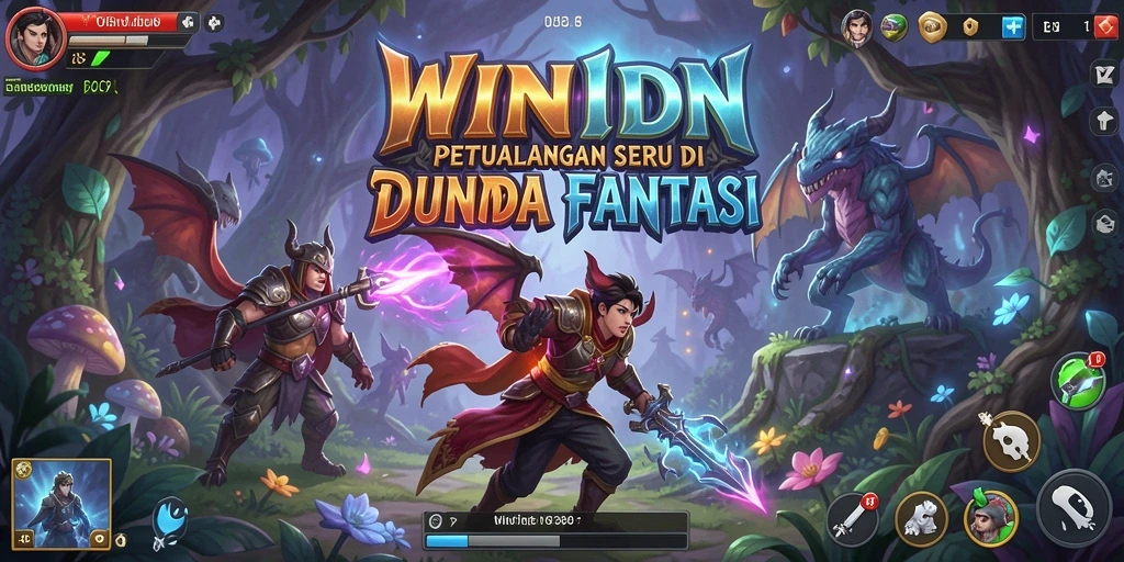 Tangkapan layar utama WINIDN menunjukkan aksi petualangan yang seru.